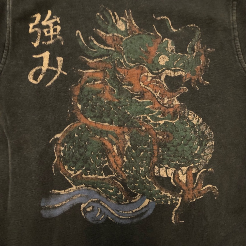 Lucky Brand Jacket “Dragon” Graphic Design Vintage Look Size X-Small - Picture 2 of 9